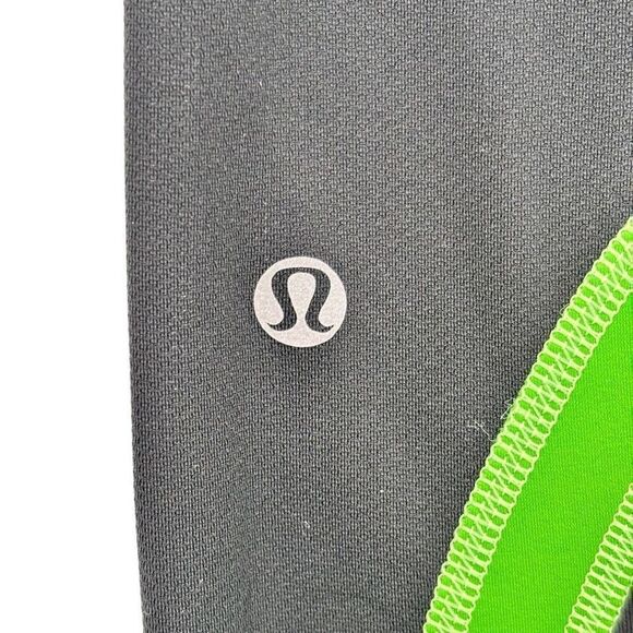 Lululemon Run Inspire Crop Leggings Black/Frond Green Size 6 - Picture 9 of 12